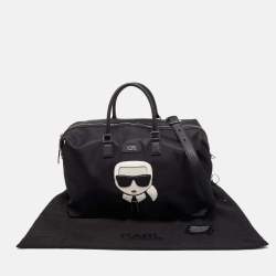 Pre Owned Karl Lagerfeld Black Nylon k/ikonik Duffel Bag