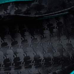 Pre Owned Karl Lagerfeld Green Saffiano Leather Medium K/Signature Shoulder Bag