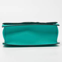 Pre Owned Karl Lagerfeld Green Saffiano Leather Medium K/Signature Shoulder Bag