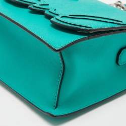 Pre Owned Karl Lagerfeld Green Saffiano Leather Medium K/Signature Shoulder Bag