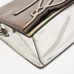 Pre Owned Karl Lagerfeld Metallic Patent and Leather K/IKONIK Shoulder Bag