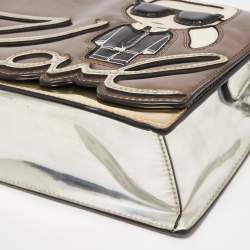 Pre Owned Karl Lagerfeld Metallic Patent and Leather K/IKONIK Shoulder Bag