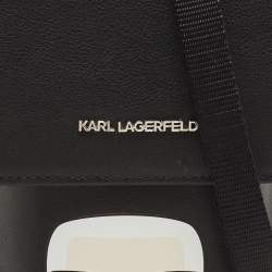 Karl Lagerfeld Black Leather Kikonik Phone Crossbody Bag