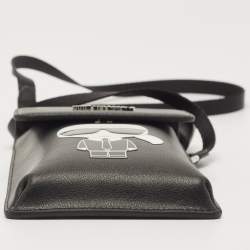 Karl Lagerfeld Black Leather Kikonik Phone Crossbody Bag
