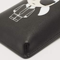 Karl Lagerfeld Black Leather Kikonik Phone Crossbody Bag