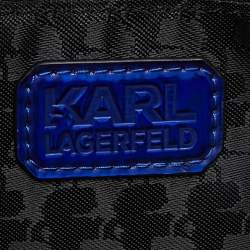 Pre Owned Karl Lagerfeld Indigo PVC K/ikonik Zip Pouch