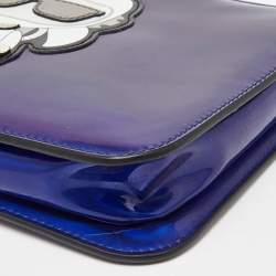 Pre Owned Karl Lagerfeld Indigo PVC K/ikonik Zip Pouch