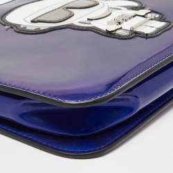Pre Owned Karl Lagerfeld Indigo PVC K/ikonik Zip Pouch