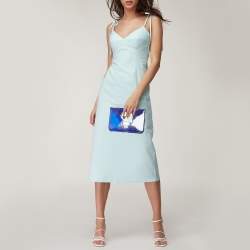 Pre Owned Karl Lagerfeld Indigo PVC K/ikonik Zip Pouch