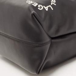 Pre Owned Karl Lagerfeld Black Leather Hobo