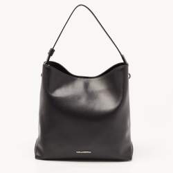 Pre Owned Karl Lagerfeld Black Leather Hobo