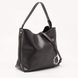 Pre Owned Karl Lagerfeld Black Leather Hobo