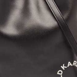 Pre Owned Karl Lagerfeld Black Leather Hobo