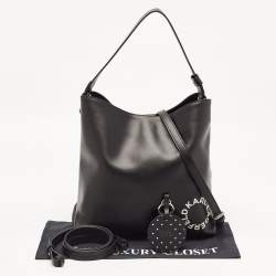 Pre Owned Karl Lagerfeld Black Leather Hobo