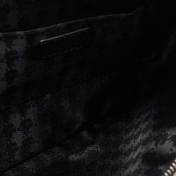 Pre Owned Karl Lagerfeld Black Leather Leather and Tweed K/Klassik Pins Wristlet Pouch