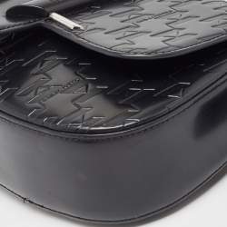Pre Owned Karl Lagerfeld Black Leather K/Saddle Shoulder Bag