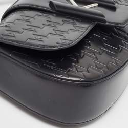 Pre Owned Karl Lagerfeld Black Leather K/Saddle Shoulder Bag