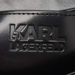 Pre Owned Karl Lagerfeld Black Leather K/Saddle Shoulder Bag