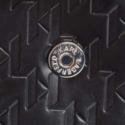 Pre Owned Karl Lagerfeld Black Leather K/Saddle Shoulder Bag