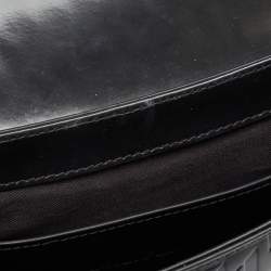 Pre Owned Karl Lagerfeld Black Leather K/Saddle Shoulder Bag