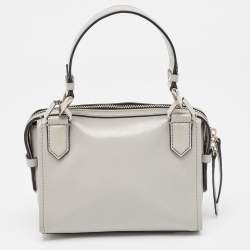 Karl Lagerfeld Grey Leather Front Zip Crossbody Bag