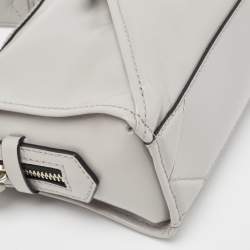 Karl Lagerfeld Grey Leather Front Zip Crossbody Bag