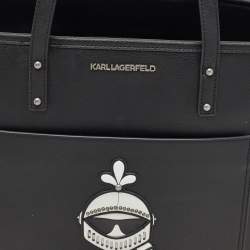 Karl Lagerfeld Black Coated Canvas Maybelle Tote
