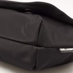 Pre Owned Karl Lagerfeld Black Nylon k/ikonik Chain Clutch