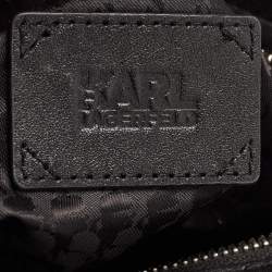 Pre Owned Karl Lagerfeld Black Leather Tote