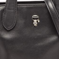 Pre Owned Karl Lagerfeld Black Leather Tote