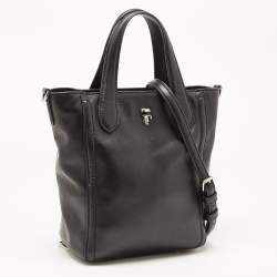 Pre Owned Karl Lagerfeld Black Leather Tote