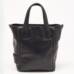 Pre Owned Karl Lagerfeld Black Leather Tote