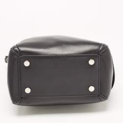 Pre Owned Karl Lagerfeld Black Leather Tote