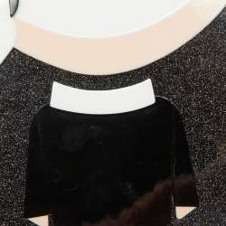 Pre Owned Karl Lagerfeld Grey Glitter Acrylic K/ikonik Karl Minaudière Crossbody Bag