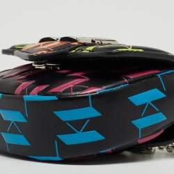 Pre Owned Karl Lagerfeld Multicolor Leather K/Saddle Chain Coin Purse