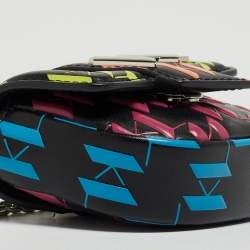 Pre Owned Karl Lagerfeld Multicolor Leather K/Saddle Chain Coin Purse