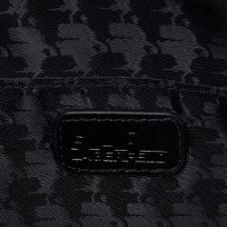 Pre Owned Karl Lagerfeld Black/White Leather K/Ikonik Zip Pouch