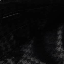 Pre Owned Karl Lagerfeld Black/White Leather K/Ikonik Zip Pouch