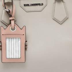 Karl Lagerfeld Grey Textured Leather Tote