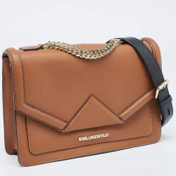 Pre Owned Karl Lagerfeld Brown Leather K/Klassik Shoulder Bag