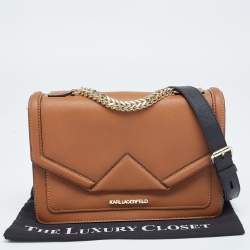 Pre Owned Karl Lagerfeld Brown Leather K/Klassik Shoulder Bag