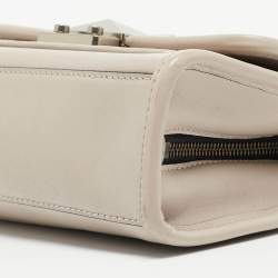 Karl Lagerfeld Beige Quilted Studded Leather Shoulder Bag