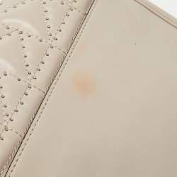 Karl Lagerfeld Beige Quilted Studded Leather Shoulder Bag