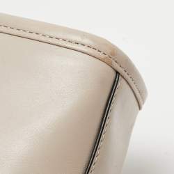 Karl Lagerfeld Beige Quilted Studded Leather Shoulder Bag