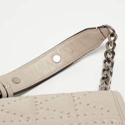 Karl Lagerfeld Beige Quilted Studded Leather Shoulder Bag