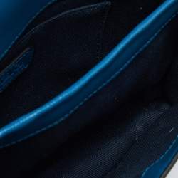 Pre Owned Karl Lagerfeld Two Tone Blue Leather K/IKONIK Shoulder Bag