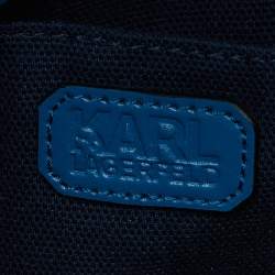 Pre Owned Karl Lagerfeld Two Tone Blue Leather K/IKONIK Shoulder Bag