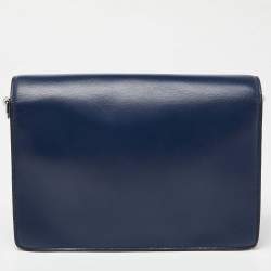 Pre Owned Karl Lagerfeld Two Tone Blue Leather K/IKONIK Shoulder Bag