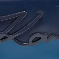 Pre Owned Karl Lagerfeld Two Tone Blue Leather K/IKONIK Shoulder Bag