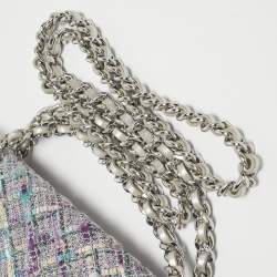 Pre Owned Karl Lagerfeld Lavender Tweed Agyness Shoulder Bag